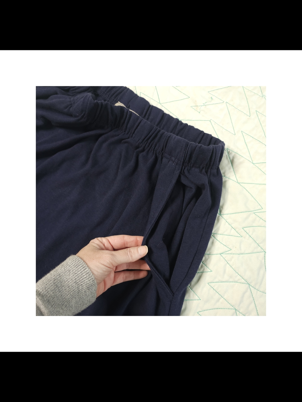 Woman Within Navy Blue Knit A-Line Elastic Waist Maxi Skirt - Picture 3 of 5